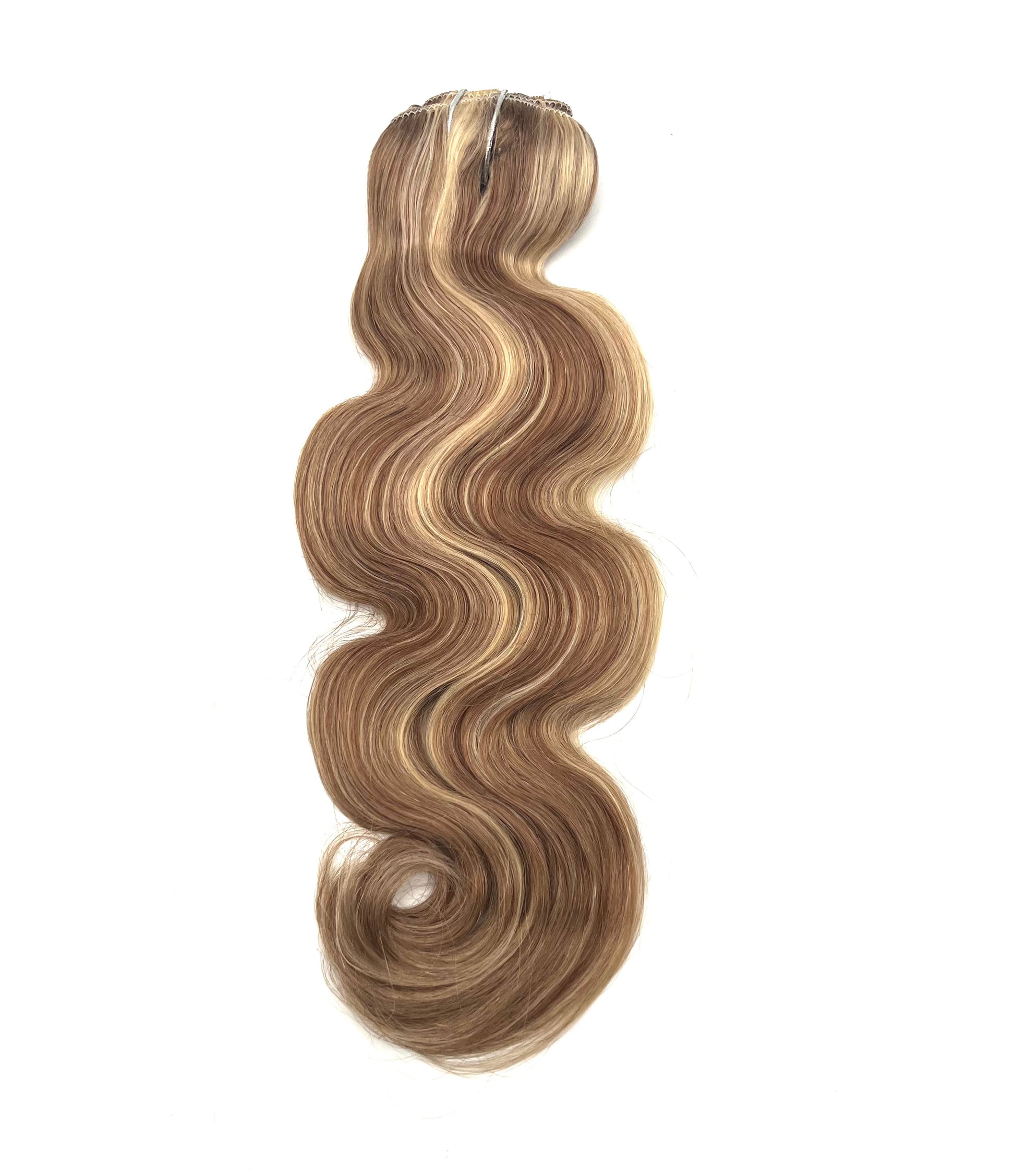 VIP Extensions ClipeX Body Wave Clip-In Hair Extensions, 8/22 Medium Ash Brown / Champagne Blonde, 18 in