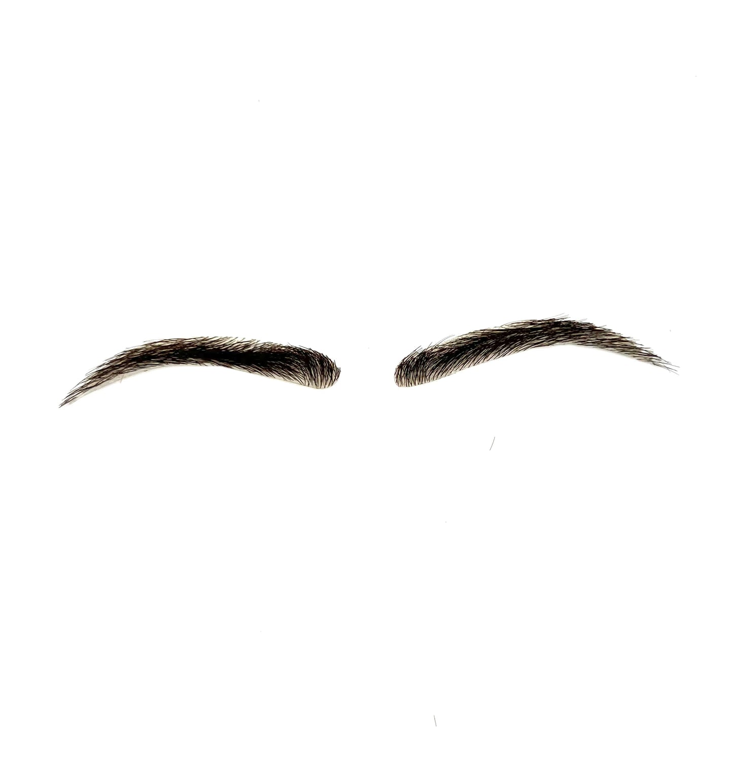 Human Hair Hand Injected PU False Eyebrows, #21 Narrow / Off Black