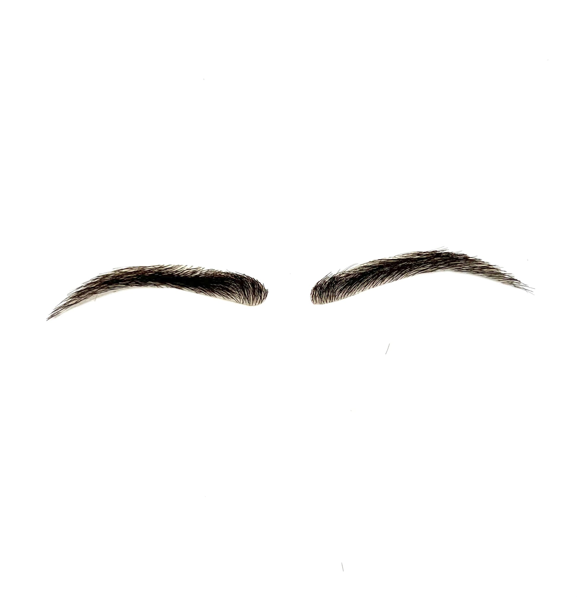 Human Hair Hand Injected PU False Eyebrows, #21 Narrow / Off Black