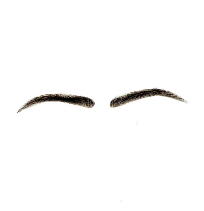 Human Hair Hand Injected PU False Eyebrows, #21 Narrow / Off Black