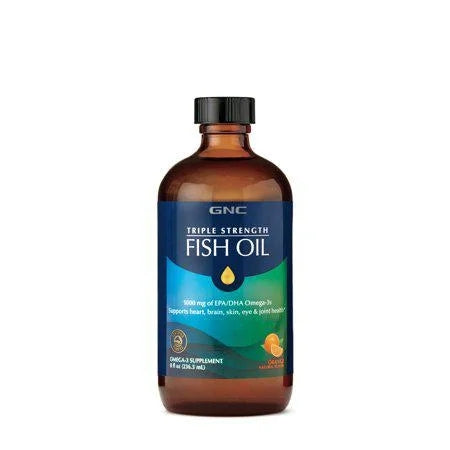 GNC Triple Strength Fish Oil, Orange – 8 fl oz
