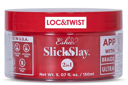 Esha Slick N Slay 3-in-1 Braid and Edge Gel, 5.07 oz, Apple