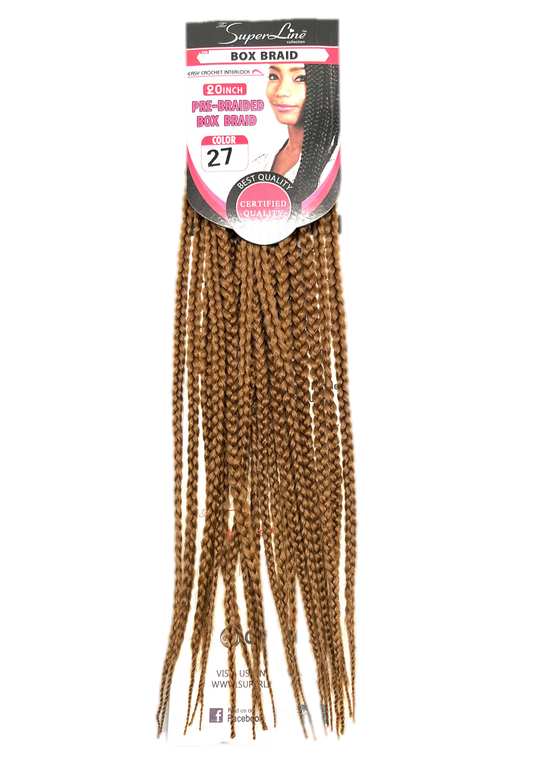 Super Line Pre-Braided Box Braid 20 in, Color 30