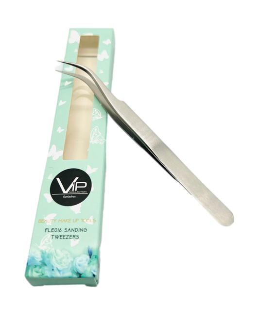 VIP Extensions Eyelash Tweezers FLE008, Matte Gold Pearl