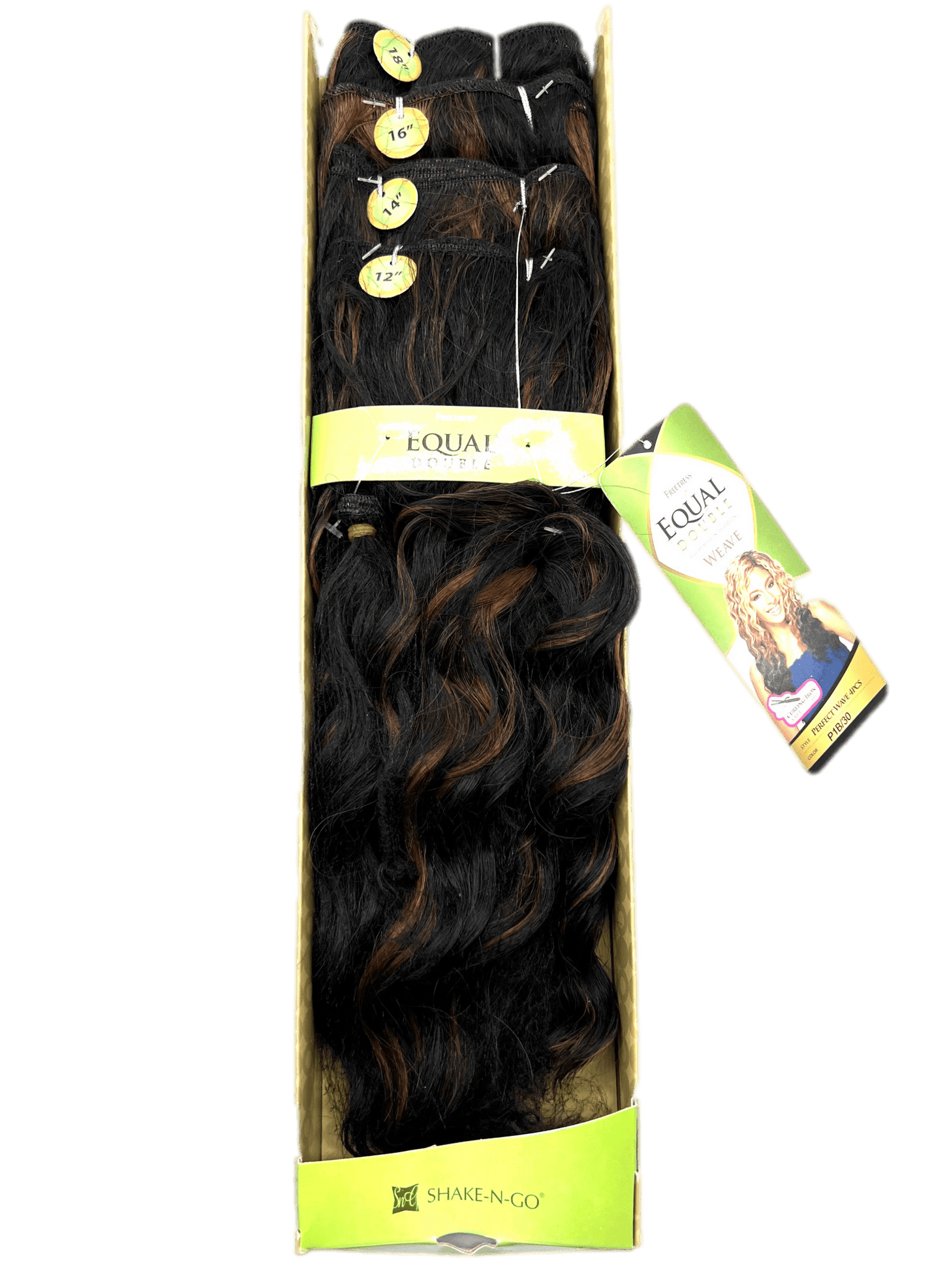 FreeTress Equal Double Perfect Wave 4 Pcs + Closure, Color P1B/30