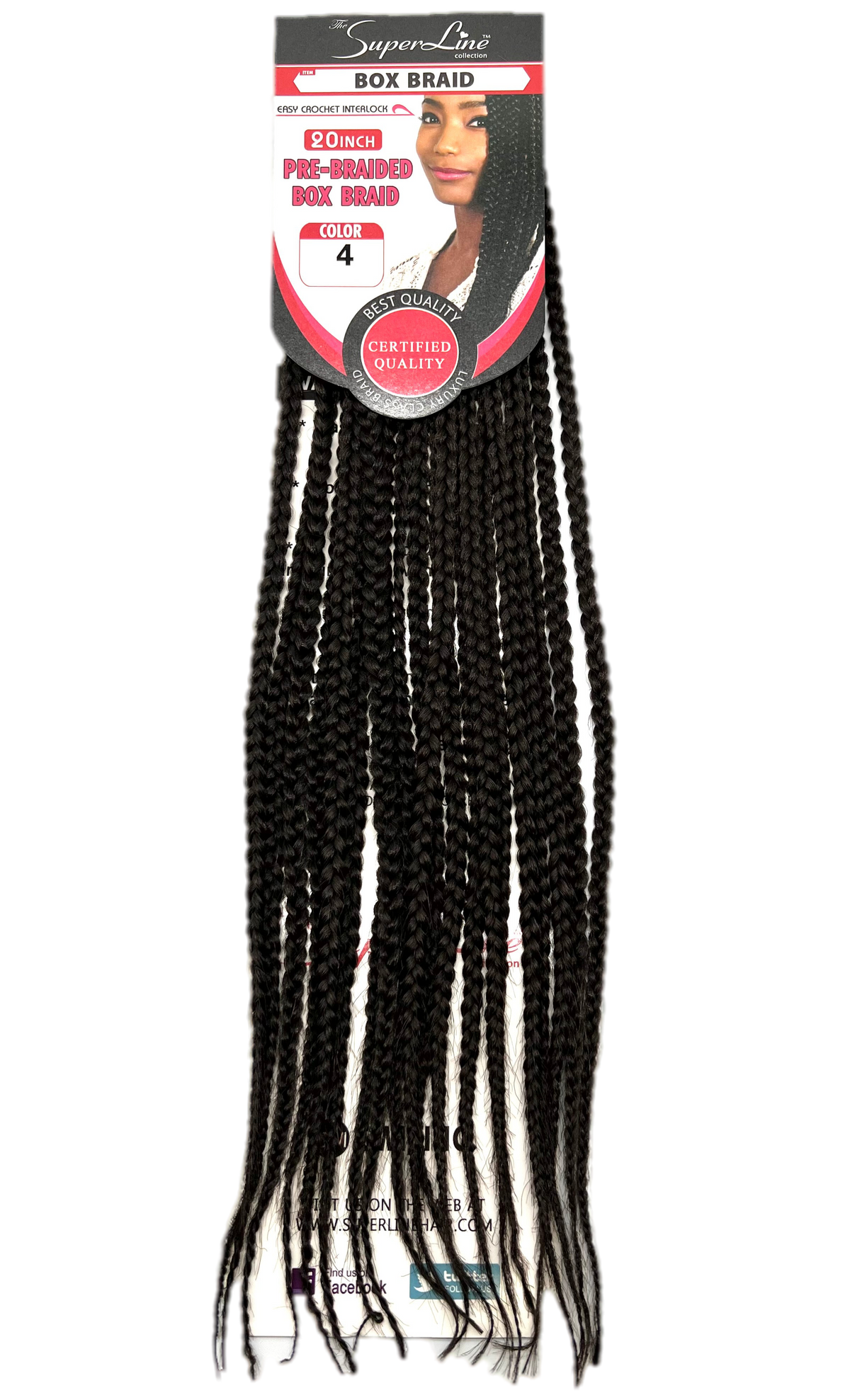 Super Line Pre-Braided Box Braid - 4 / 20 in