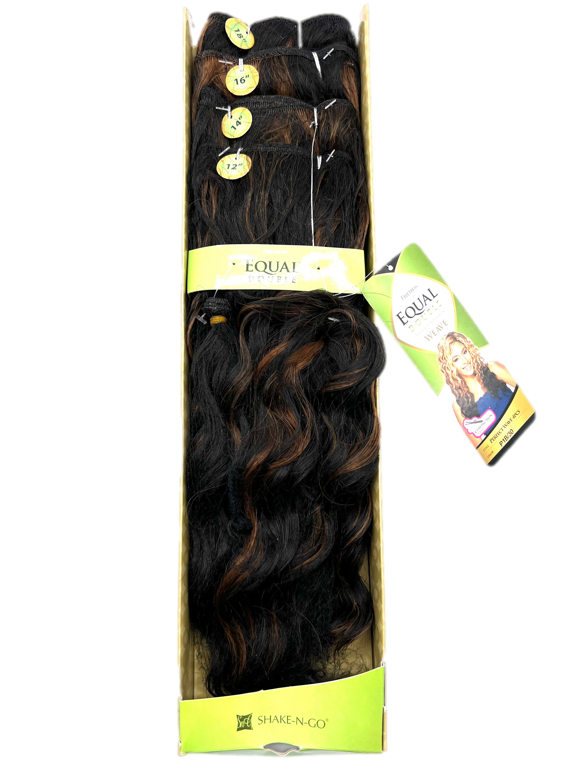 FreeTress Equal Double Perfect Wave 4 Pcs + Closure, Color P1B/30