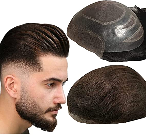 VIP Extensions Men's Human Hair Toupee 10 x 8 in - 1B40