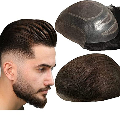VIP Extensions Men's Human Hair Toupee 10 x 8 in - 1B40