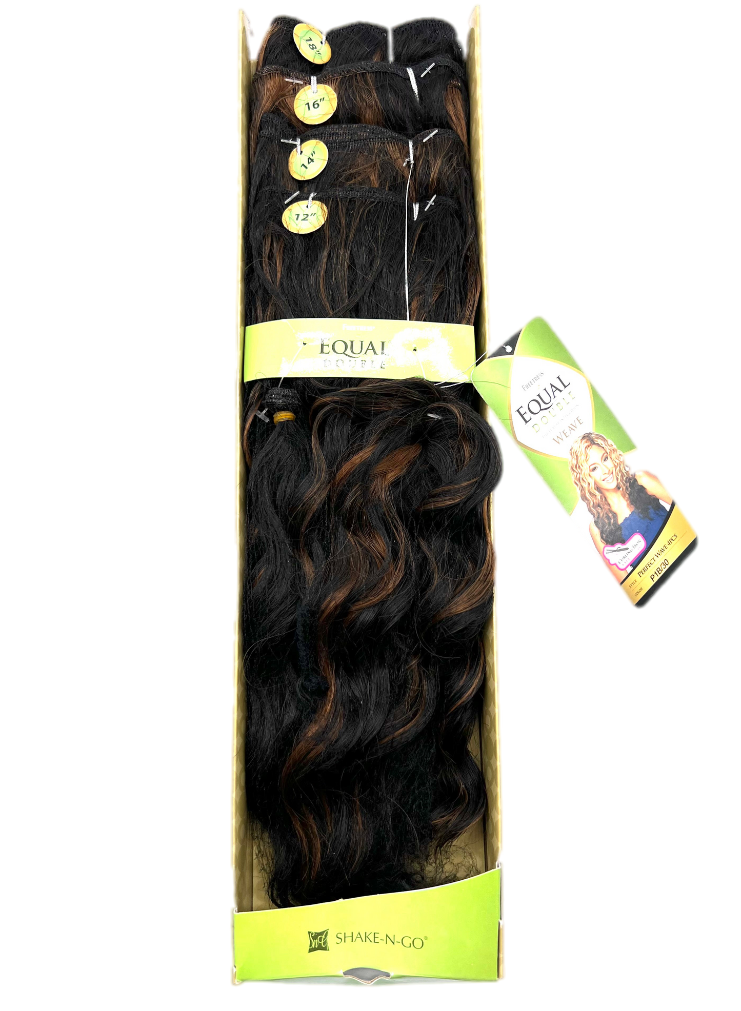 FreeTress Equal Double Perfect Wave 4 Pcs + Closure, Color P1B/30