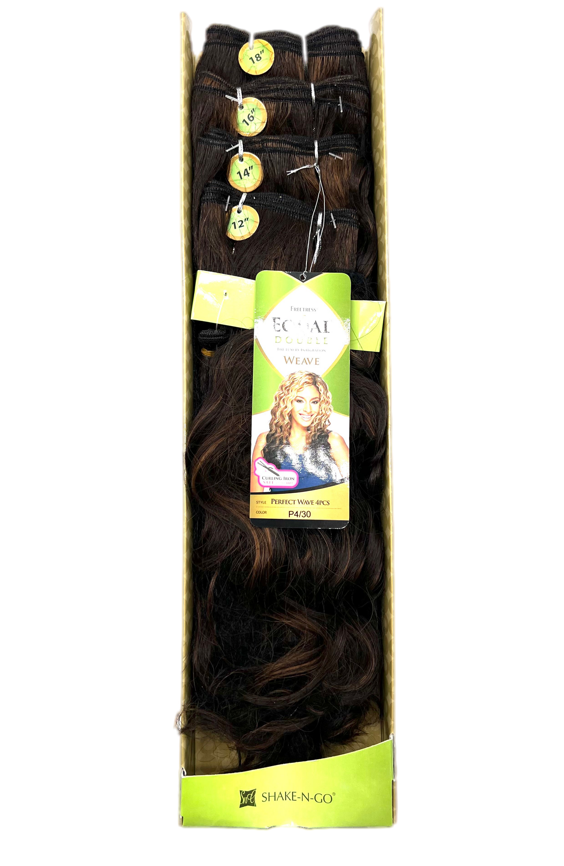 FreeTress Equal Double Perfect Wave 4 Pcs + Closure, Color P4/30