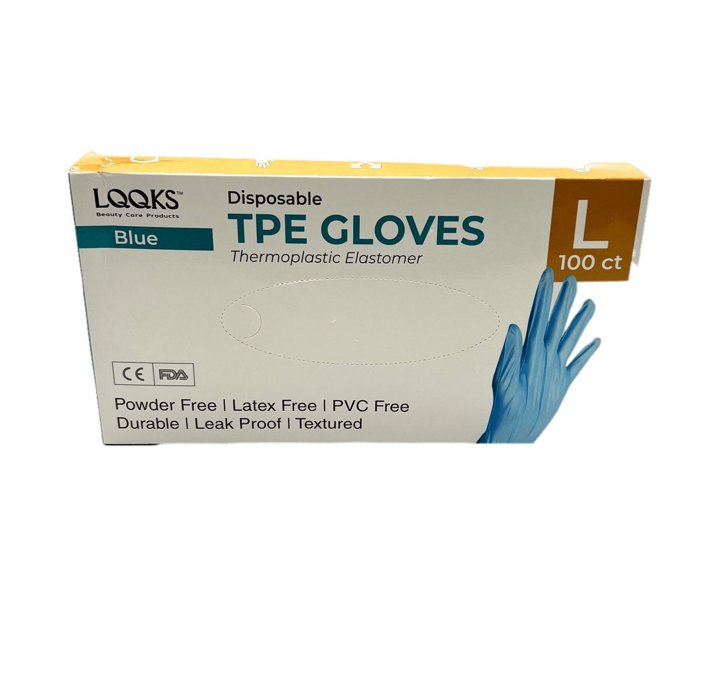 LQQS Disposable TPE Gloves, Blue, Large 100 ct