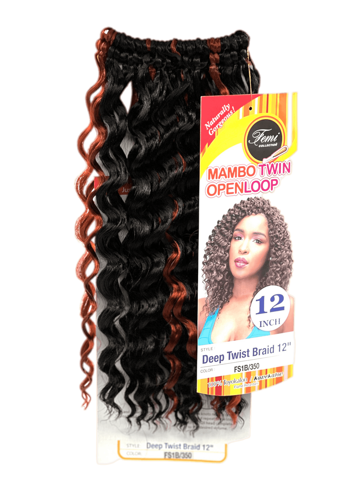 Femi Collection Mambo Twin Open Loop Deep Twist Braid 12 in - FS1B/350
