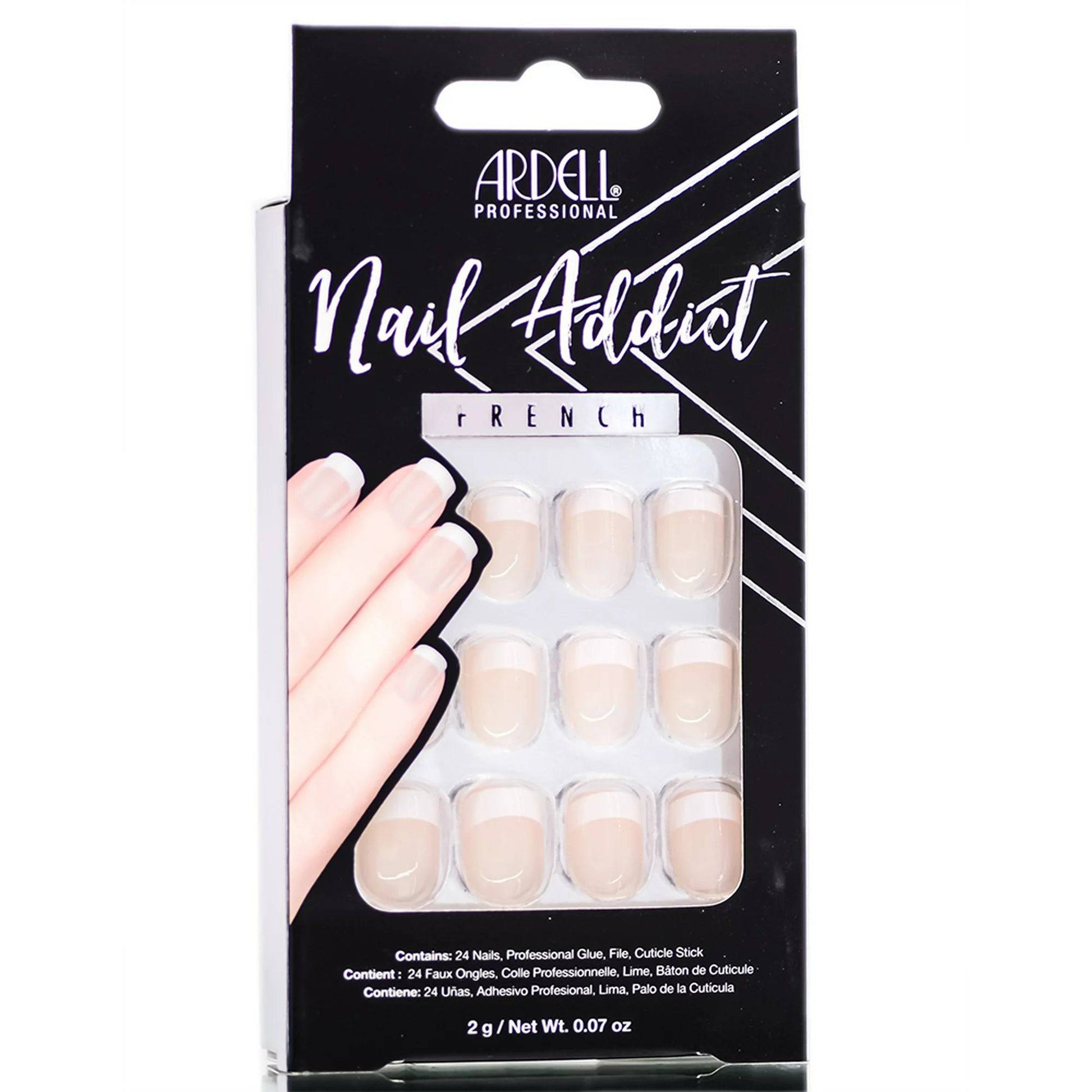 Ardell Nail Addict Premium Artificial Nail Set, Classic French Tip