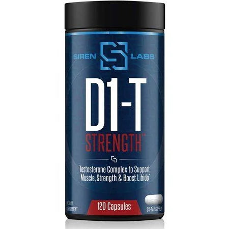 Siren Labs D1-T Strength Testosterone Booster for Men, 120 Capsules
