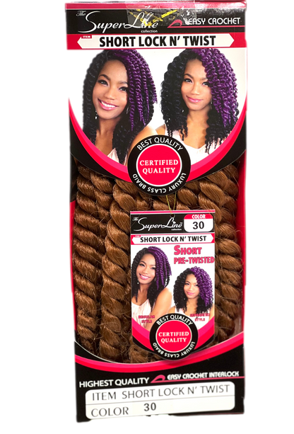 Superline Short Lock N' Twist Crochet Braiding Hair, Color 30