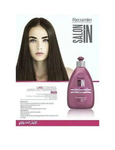 Recamier Salon In Liss Control Anti-Frizz Leave-On Treatment for Straight & Keratin-Treated Hair, 10.1 oz