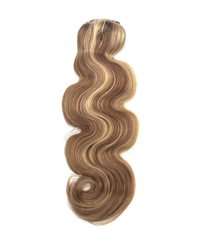 VIP Extensions ClipeX Body Wave Clip-In Hair Extensions, 8/22 Medium Ash Brown / Champagne Blonde, 18 in
