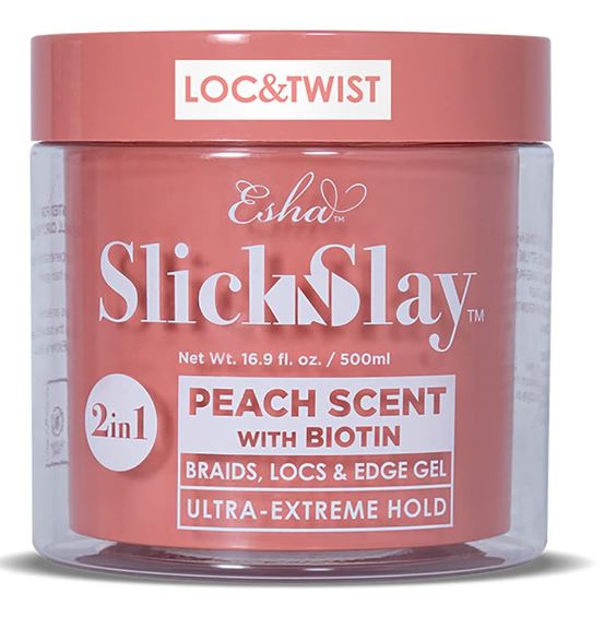 Esha Slick N Slay 3-in-1 Braid and Edge Gel, 16.9 oz, Peach