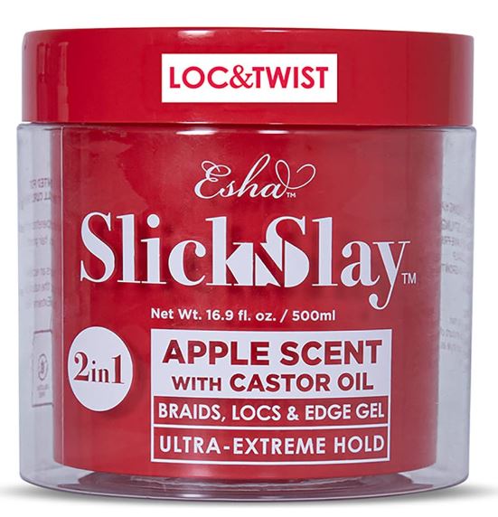 Esha Slick N Slay 3-in-1 Braid and Edge Gel, 16.9 oz, Apple