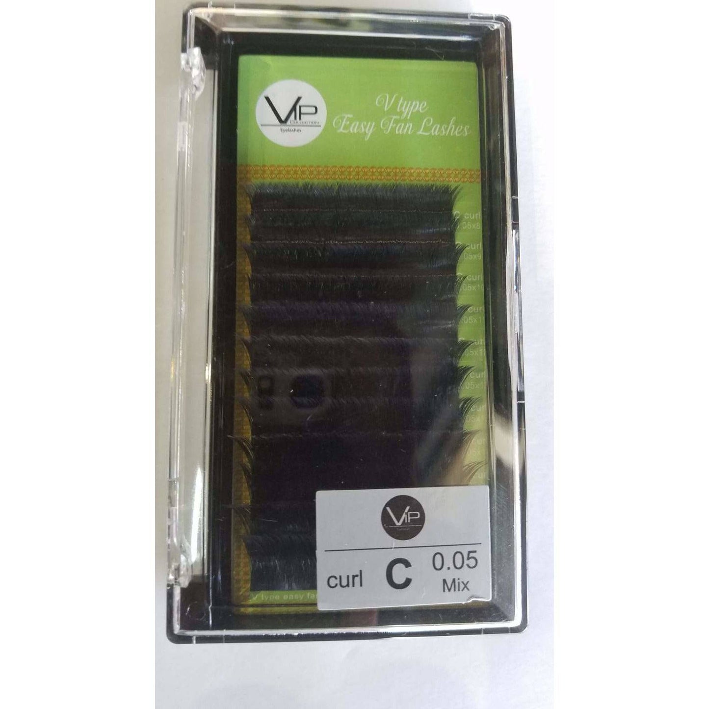 VIP Extensions V Type Easy Fan Lash Extensions 0.05 C Curl 12 Lines, Mixed Lengths