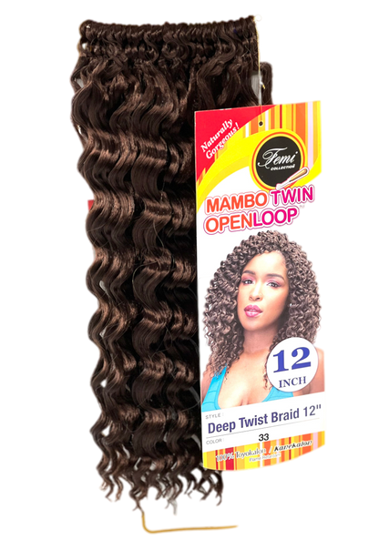 Femi Collection Mambo Twin Open Loop Deep Twist Braid 12 in - 33