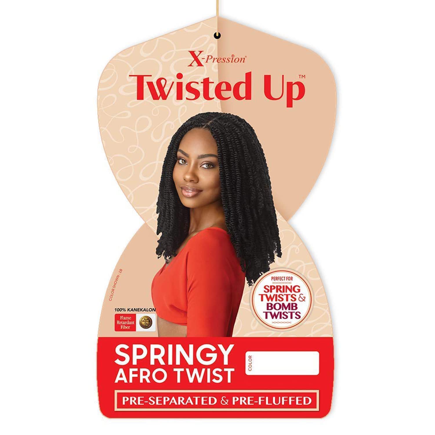 Outre X-Pression Twisted Up 3X Springy Afro Twist Crochet Braid, 16 in, 30