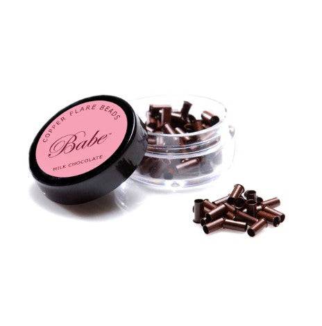 Babe Flare Beads 3.5 mm, 100 Beads per Container - Milk Chocolate