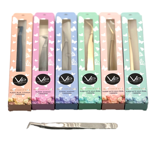 VIP Extensions Eyelash Tweezers FLE012, Sanding