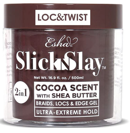 Esha Slick N Slay 3-in-1 Braid and Edge Gel, 16.9 oz, Cocoa Shea Butter
