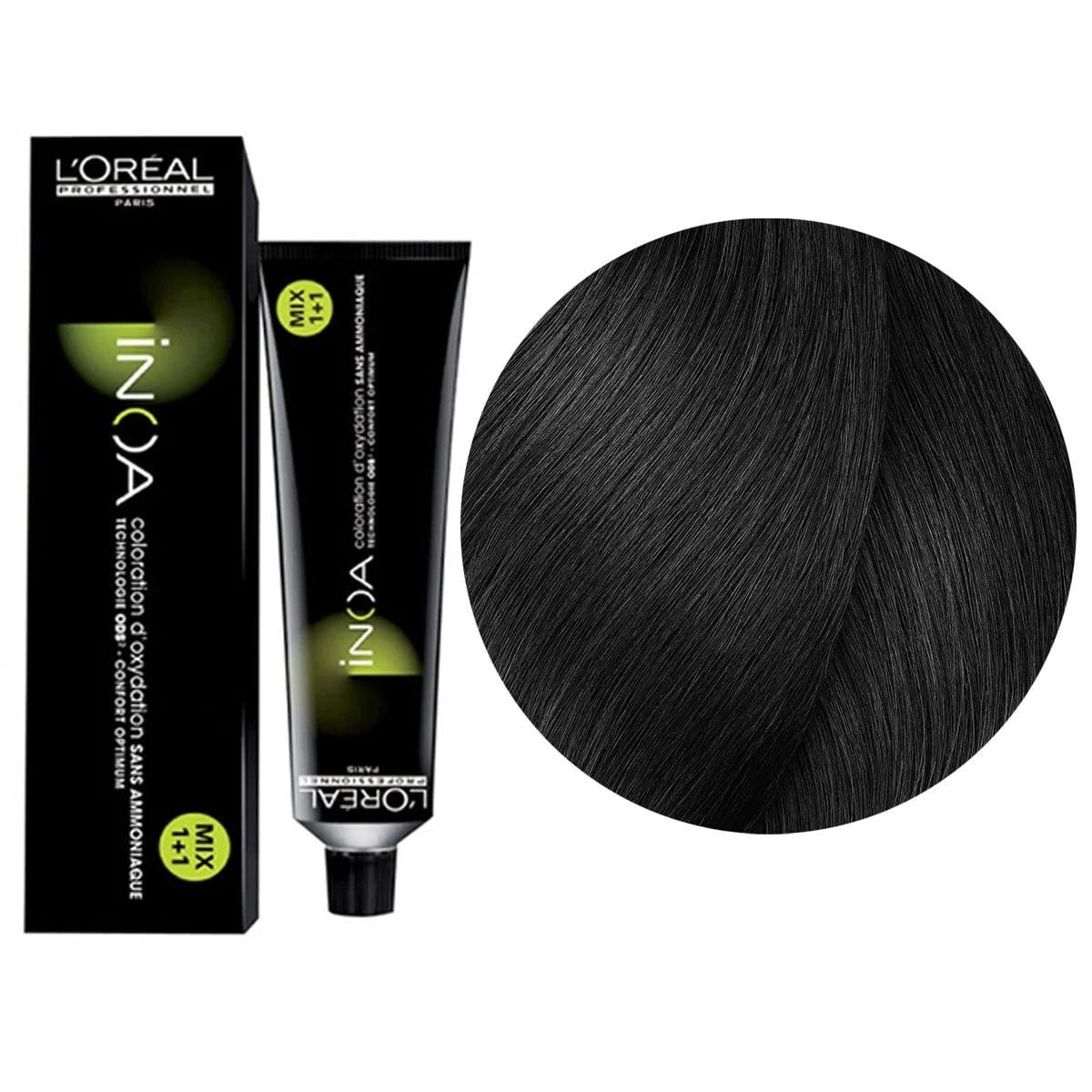 L'Oréal Professionnel INOA Ammonia-Free Permanent Hair Color, 2.1 oz - 3 (3N) Brown Black