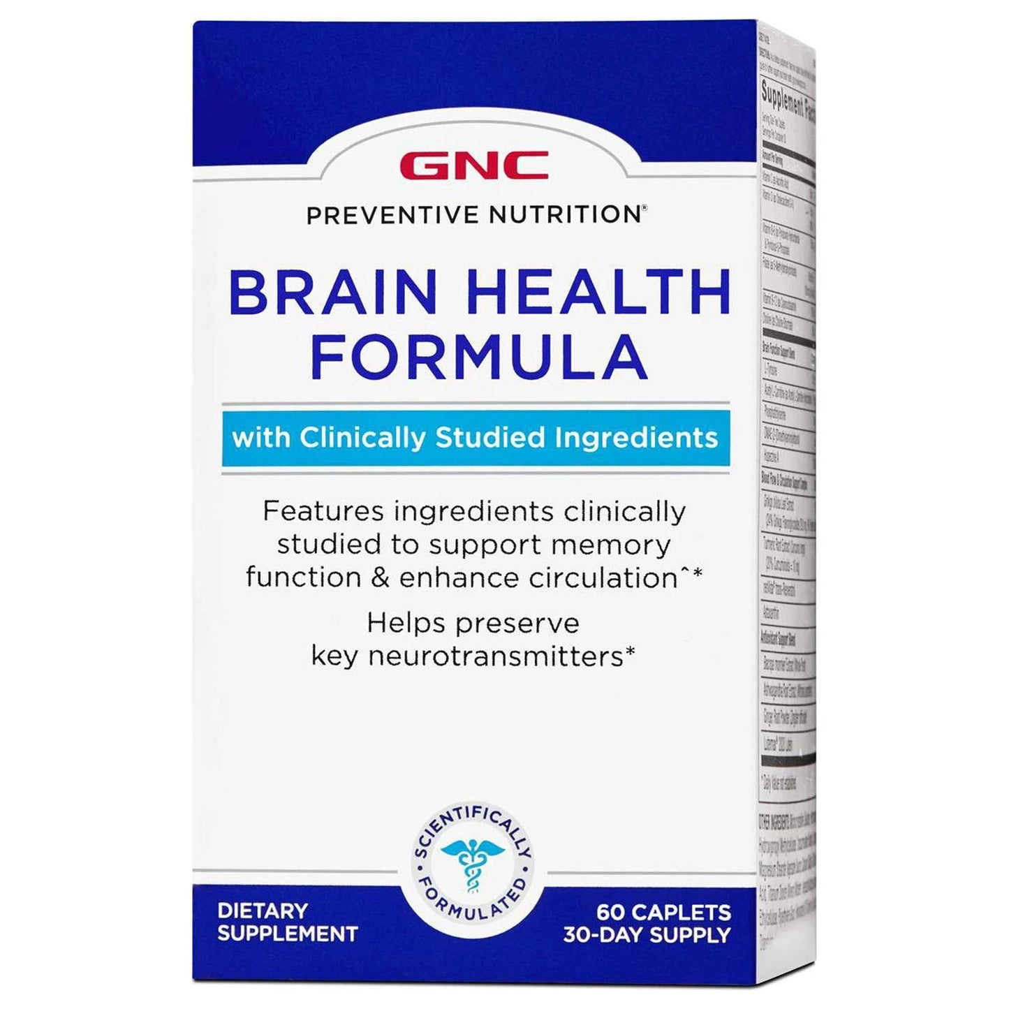 GNC Preventive Nutrition Brain Health Formula, 60 Caplets