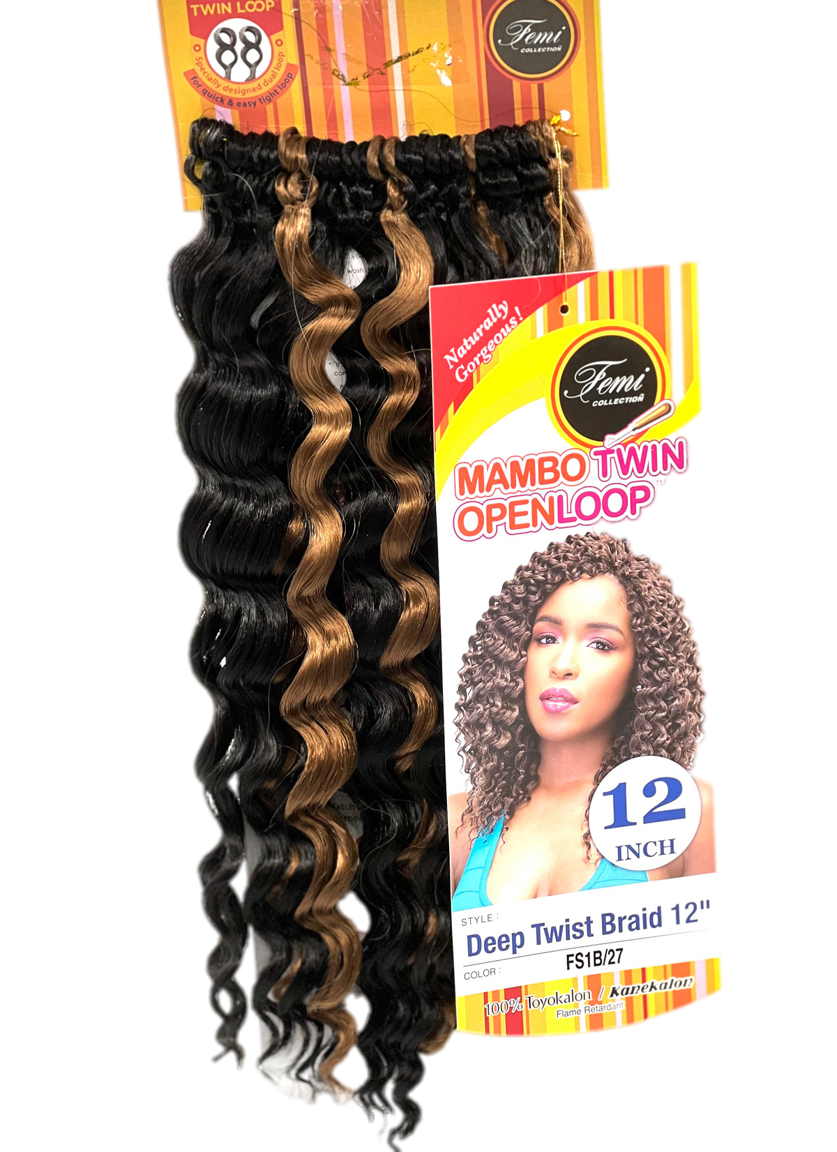 Femi Collection Mambo Twin Open Loop Deep Twist Braid 12 in - FS1B/27