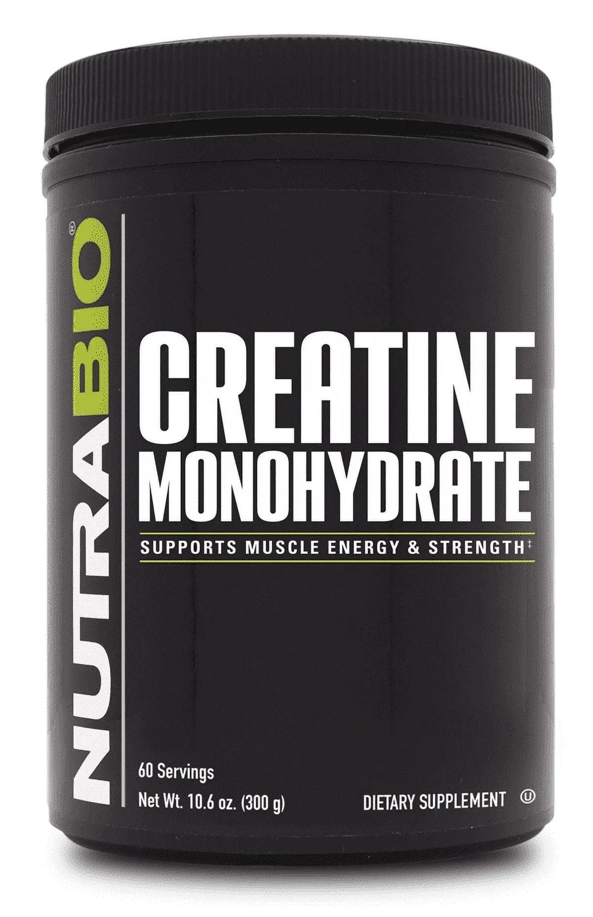 NutraBio Creatine Monohydrate Powder, Unflavored, 300 g (60 Servings)