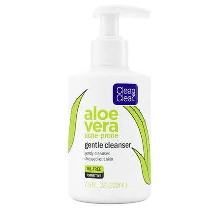 Clean & Clear Aloe Vera Gentle Acne Facial Cleanser, 7.5 fl oz