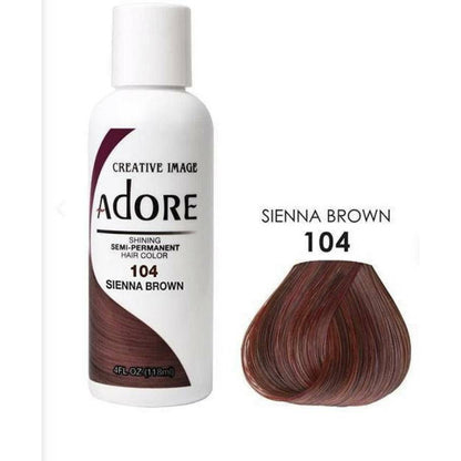 Adore Semi-Permanent Hair Color, 4 fl oz - 104 Sienna Brown