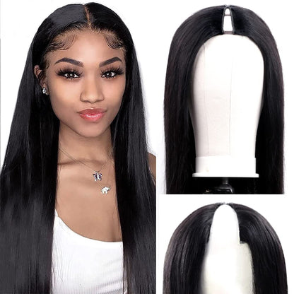Rio Straight U-Part Clip-In Human Hair Wig, Red