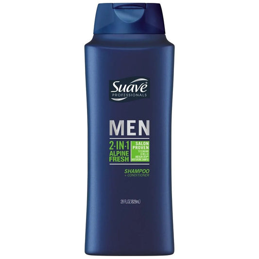 Suave Men Alpine Fresh 2-in-1 Shampoo + Conditioner, 28 fl oz