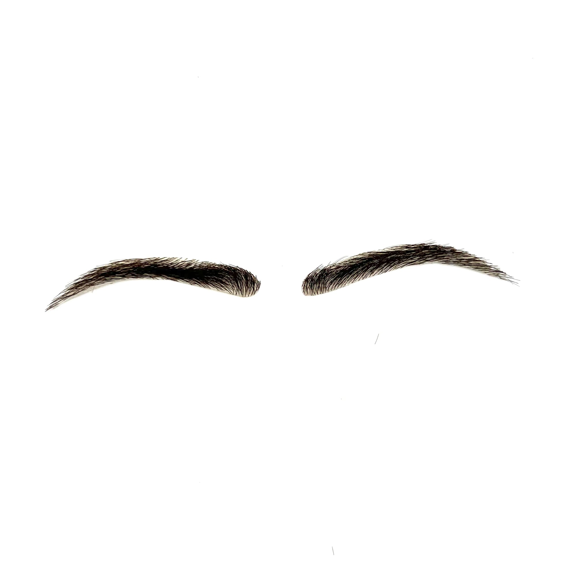 Human Hair Hand Injected PU False Eyebrows, #21 Narrow / Off Black