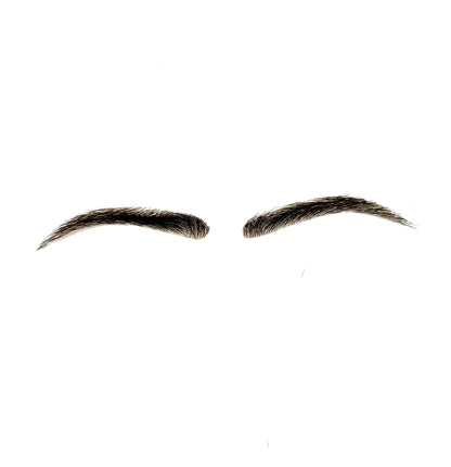 Human Hair Hand Injected PU False Eyebrows, #21 Narrow / Off Black