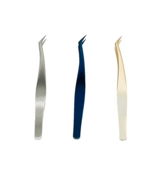 VIP Extensions Eyelash Tweezers, FLE021 Matte Gold Pearl
