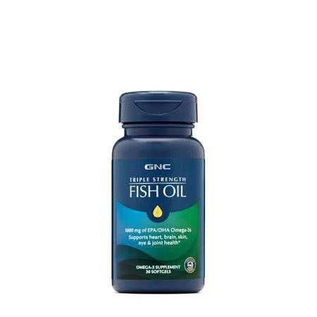 GNC Triple Strength Omega-3 Fish Oil 1000mg, 30 Softgels