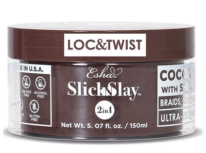 Esha Slick N Slay 3-in-1 Braid and Edge Gel, 5.07 oz, Cocoa Shea Butter