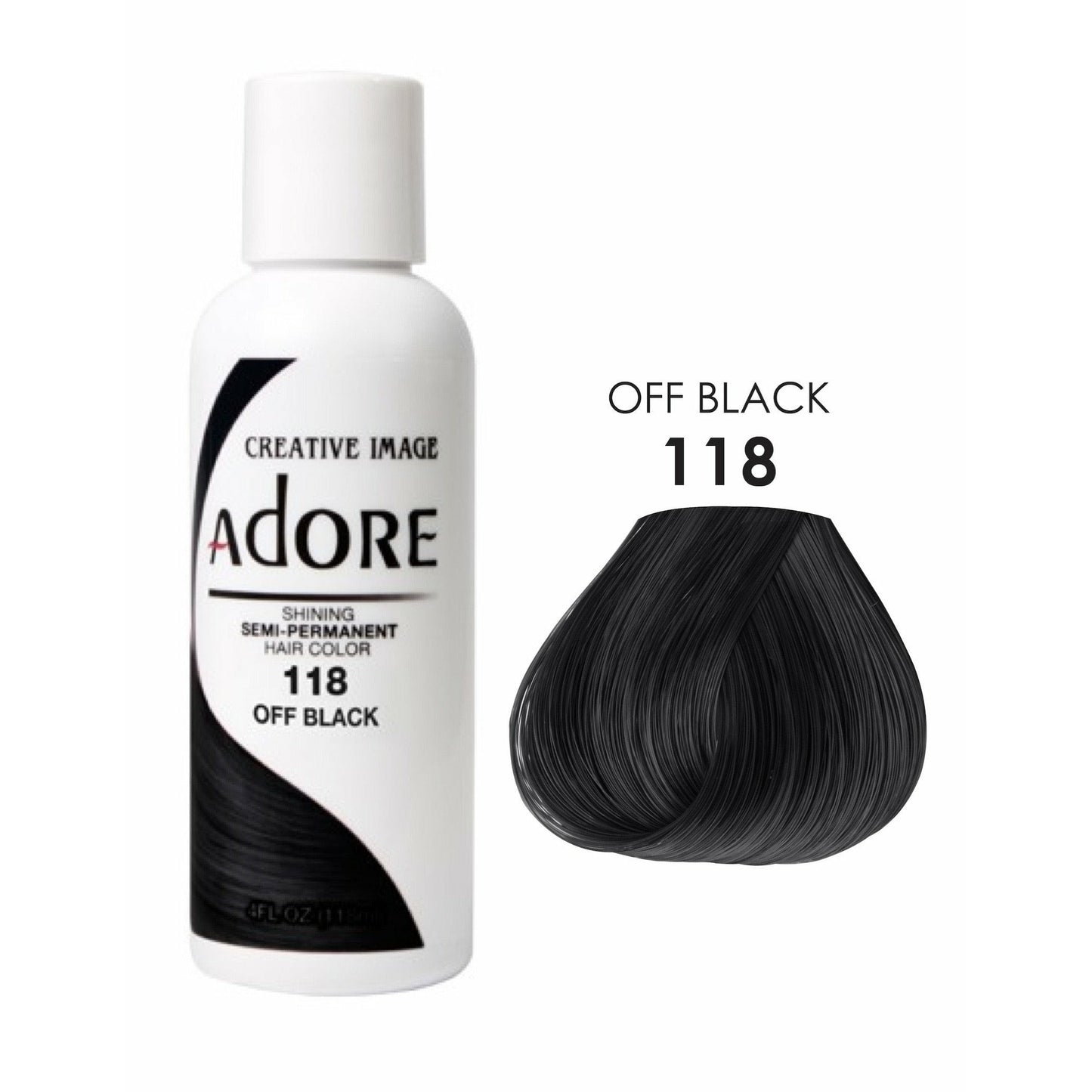 Adore Semi-Permanent Hair Color, 4 fl oz - 118 Off Black