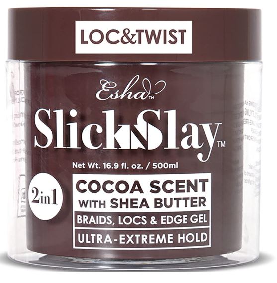 Esha Slick N Slay 3-in-1 Braid and Edge Gel, 16.9 oz, Cocoa Shea Butter