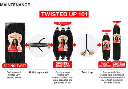 Outre Crochet Braids X - Pression Twisted Up 3X Springy Afro Twist 24" - VIP Extensions