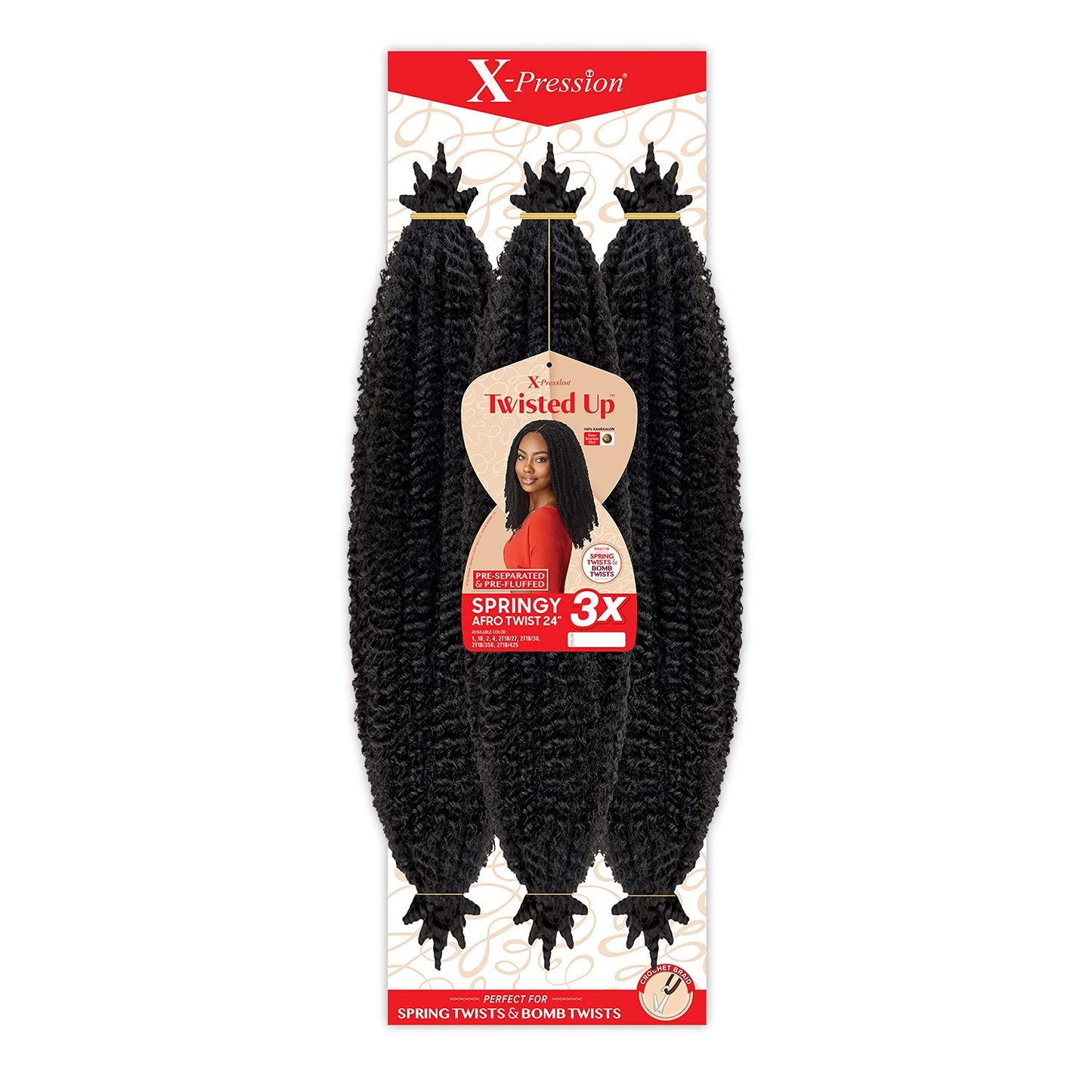 Outre Crochet Braids X - Pression Twisted Up 3X Springy Afro Twist 24" - VIP Extensions