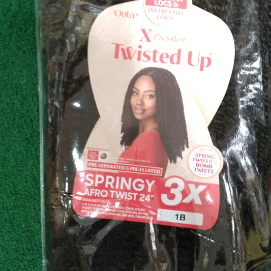 Outre X_ Pression Springy Afro Twist 24" 3x Color1B - VIP Extensions