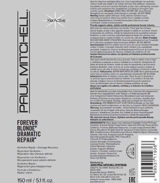 Paul Mitchell Forever Blonde Dramatic Repair 5.1 fl.oz. - VIP Extensions