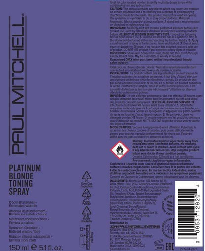 Paul Mitchell Platinum Blonde Purple Toning Spray 5.1 fl oz - VIP Extensions